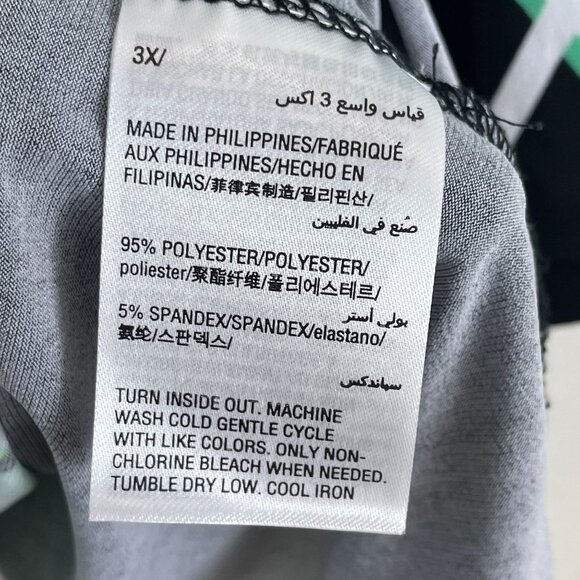 Jm Collection Womens Plus 3X Green Black Geometric Stretch Tunic Top 3/4 Sleeve - Picture 4 of 11